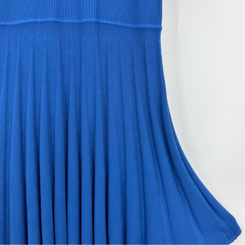 Draper James A-Line Pleated Short Sleeve Knit Sweater Dress Blue Size S - Picture 4 of 8
